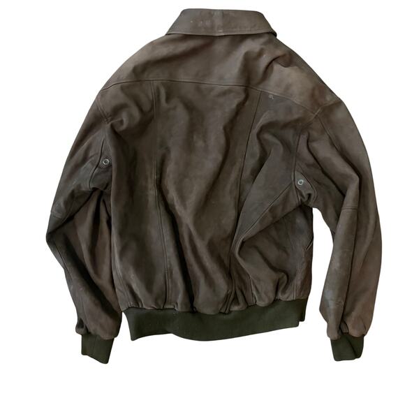 Vintage Timberland Weathergear Cowhide Leather Bomber Jacket Size Large - Brown - Picture 2 of 6